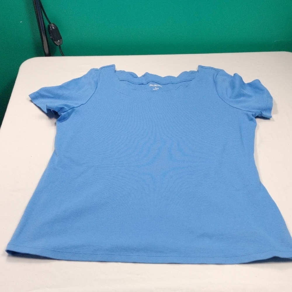 Kim Rogers Blue Short Sleeve Top Size Large